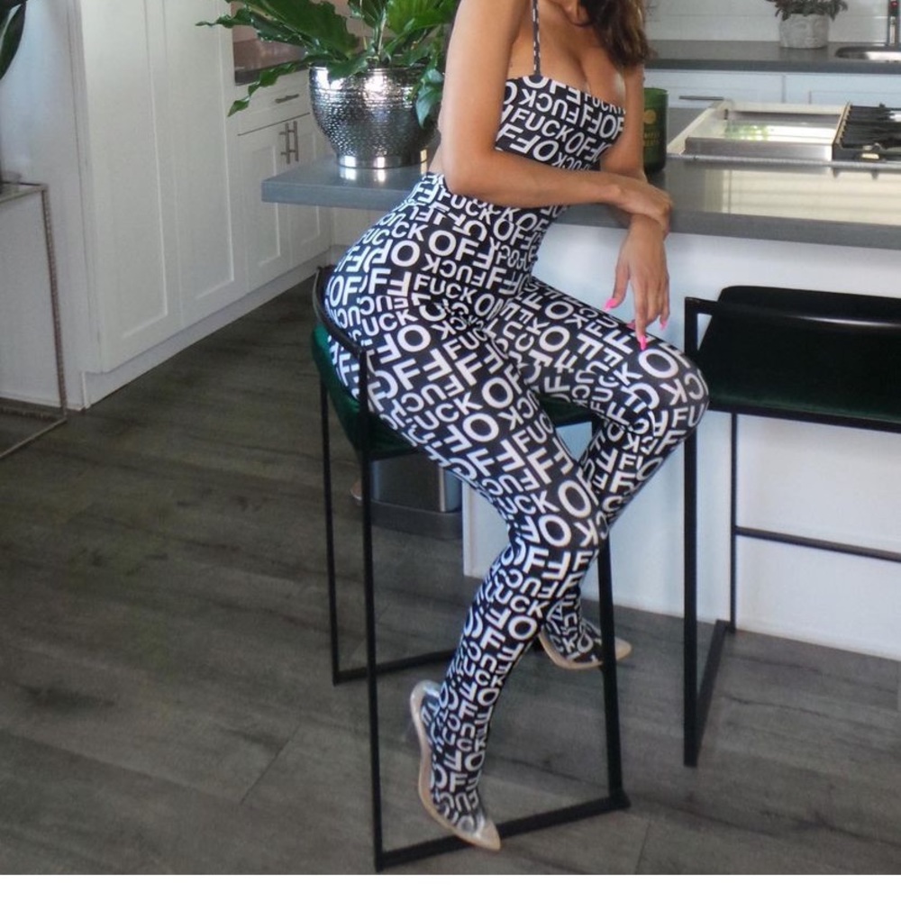 F*** Off Criss cross back strap Jumpsuit